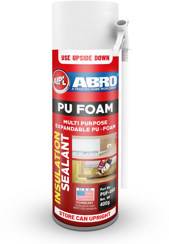 ABRO PU Foam Sealant Spray White for Repair Bigger Large Holes Gap Crack Wall-PUF-450 Crack Filler(450 ml)