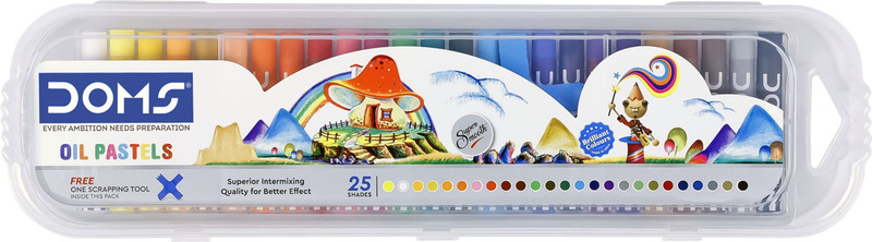 DOMS Oil Pastel 25 Shades Plastic Pack(Set of 1, Multicolor)