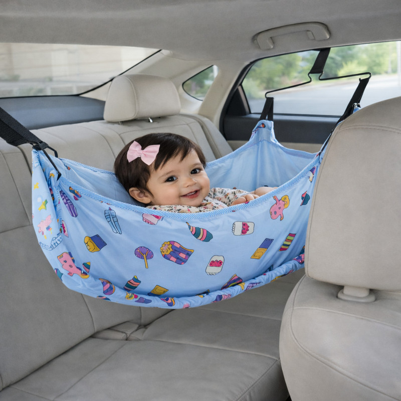 Baby Corp Baby Car Cradle Kit | Car Nap Cradle for Baby | Adjustable Car Cradle Belt(Multicolor)