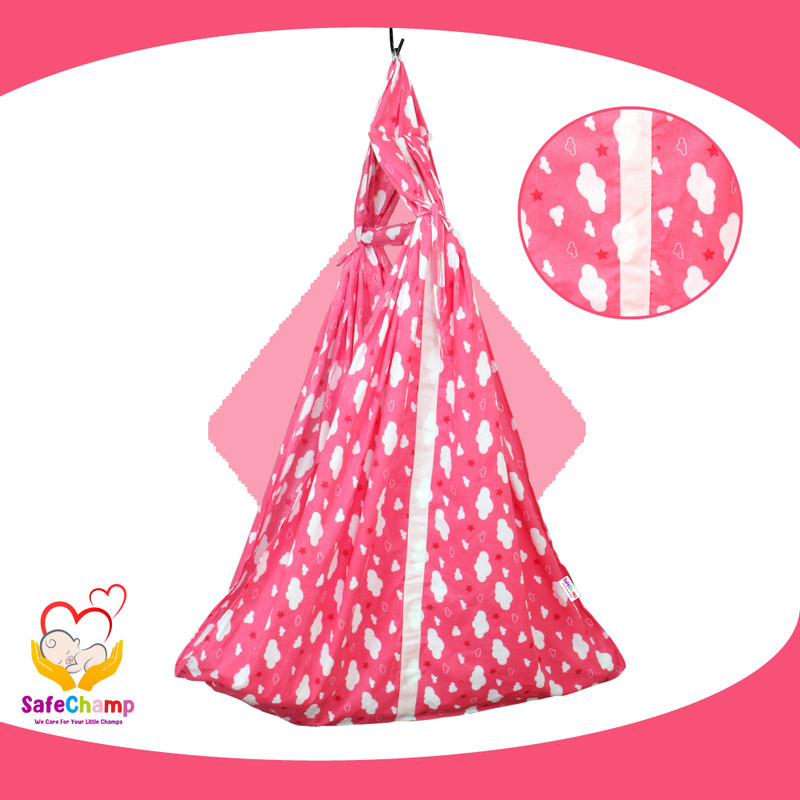 SafeChamp Cloud Baby Cradle Cloth with Seperator(Pink)