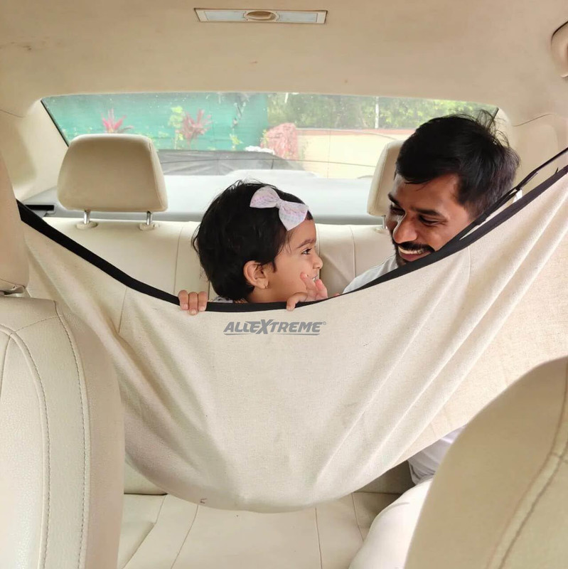 ALLEXTREME Car Cradle Hammock for 0 to 3 Year Baby Portable Travel Cloth Jhula(White)