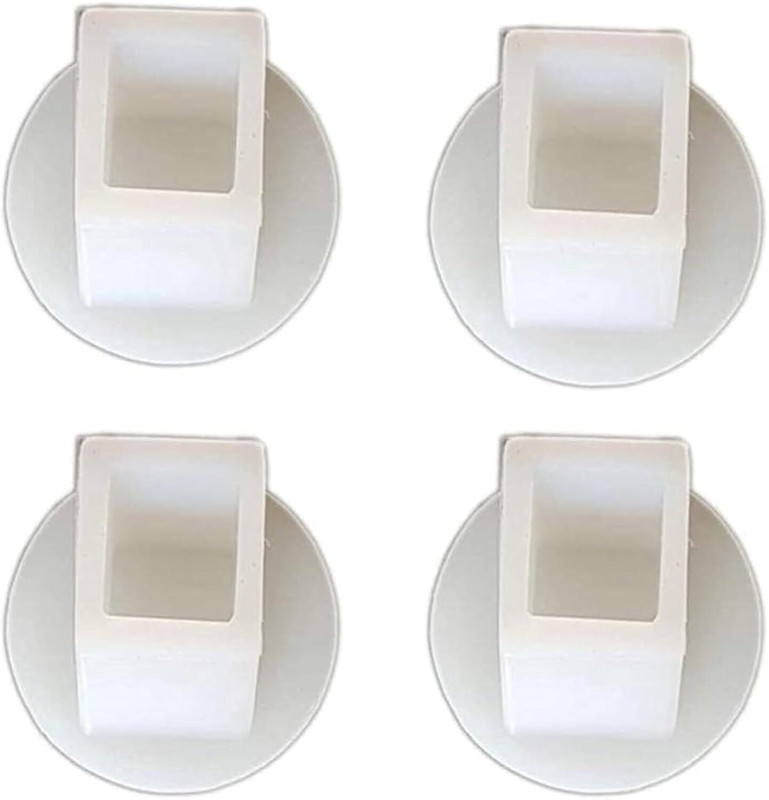 APAV Baby Cradle Silicone Anti-Slip Pads | Set of 4 Square Vacuum Grip Stopper(White, White)