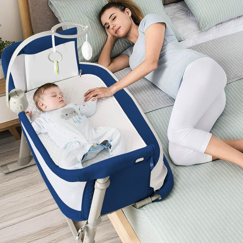 baybee Cradella Baby Swing Cradle for Baby bed Crib Cot Bassinet with Mosquito Net(Blue)