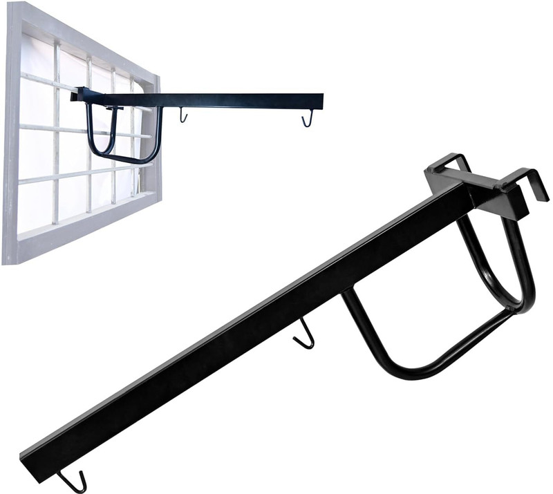 Whiteguard Baby Window Cradle Hanger Rod, Black Iron, Weight Capacity 20 Kg(Black)