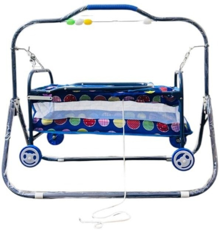 IMPHI Foldable Baby Cradle with Swing, Jhula , Palna for New Born Babies(Blue)