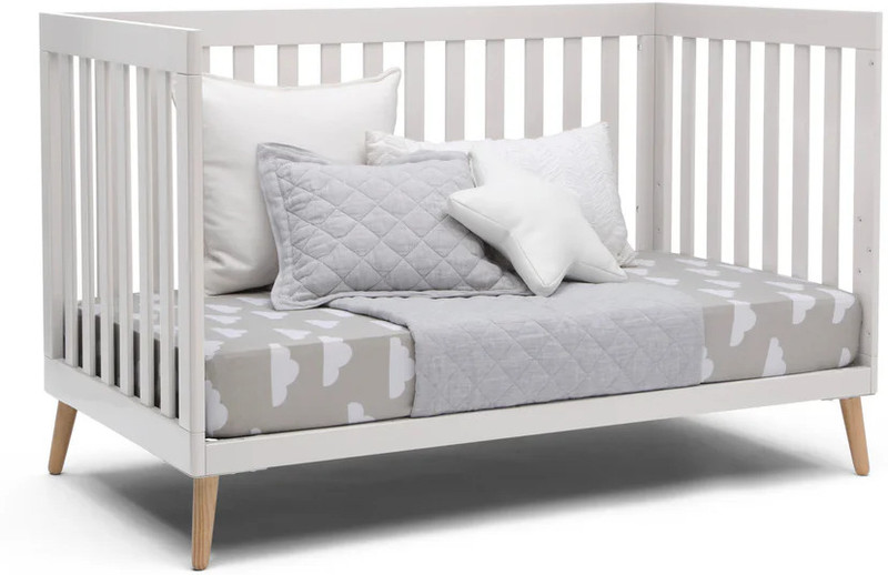 Delta Children Essex 4-in-1 Convertible Baby Crib, Bianca White, Safe & Stylish(White)