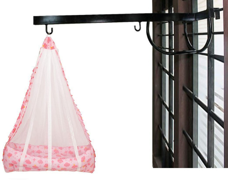 Kian Baby Premium Net Swing Cradle with Window Hanger(Pink)