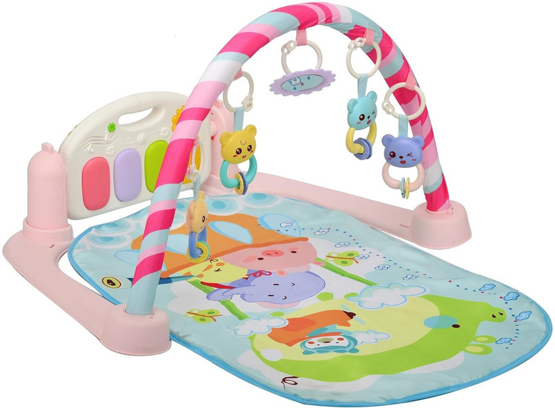 Kohinoor creation Baby Play Gym Mat And Play Piano for Kids 0-3 Years Lights & Music Activity Toys(Pink, Multicolor)