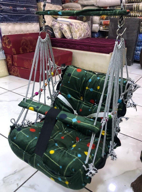 KingZone Cotton Swing for Kids Baby's Children Folding and Washable(Green)