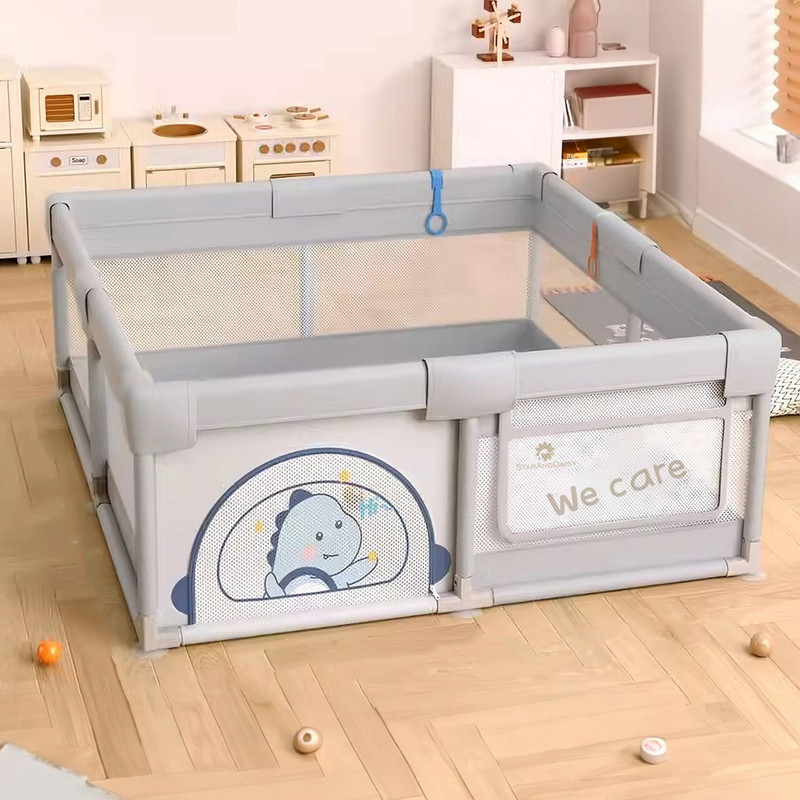 StarAndDaisy Play pen for Kids, Portable Baby Kids, playpen Suitable for Babies (120*120 cm)(Grey)