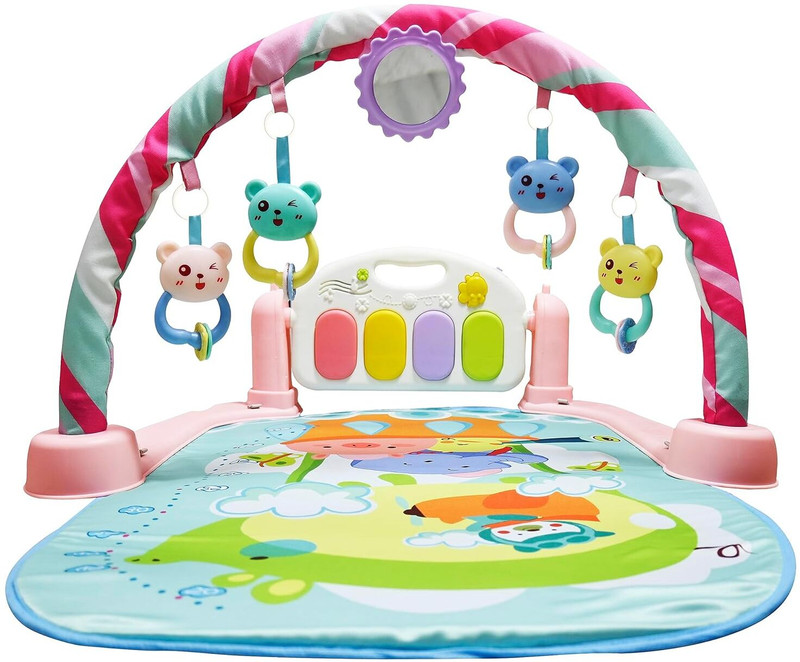 Shyam Techno 5 in 1 Baby Play Gym Kick & Play Piano Mat Newborn Toy for infants Boy and Girl(Pink, Multicolor, Yellow)