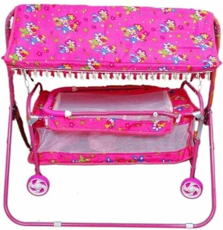 AKSTEEL AK STEEL Foldable Baby Cradle Jhula Palna For New Born (PINK)(Pink)