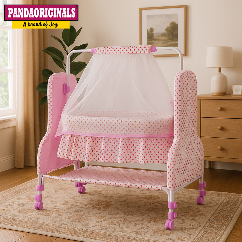 Pandaoriginals BEST PINK BABY CRADLE PREMIUM | Best in segment for New Born(Pink)