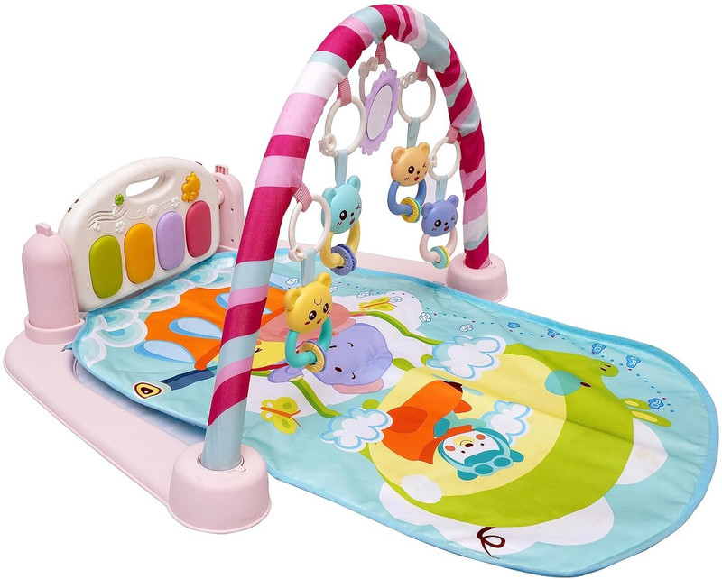 Shyam Techno Baby Play Gym Mat & Piano for Kids 0-2 Year Lights & Music Activity Toys for Boy(Multicolor, Pink)