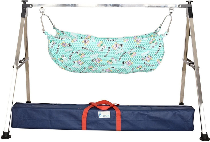 good well SQUARE GHODIYU BORN BABY SLEEP SWING CRADLE(Multicolor)