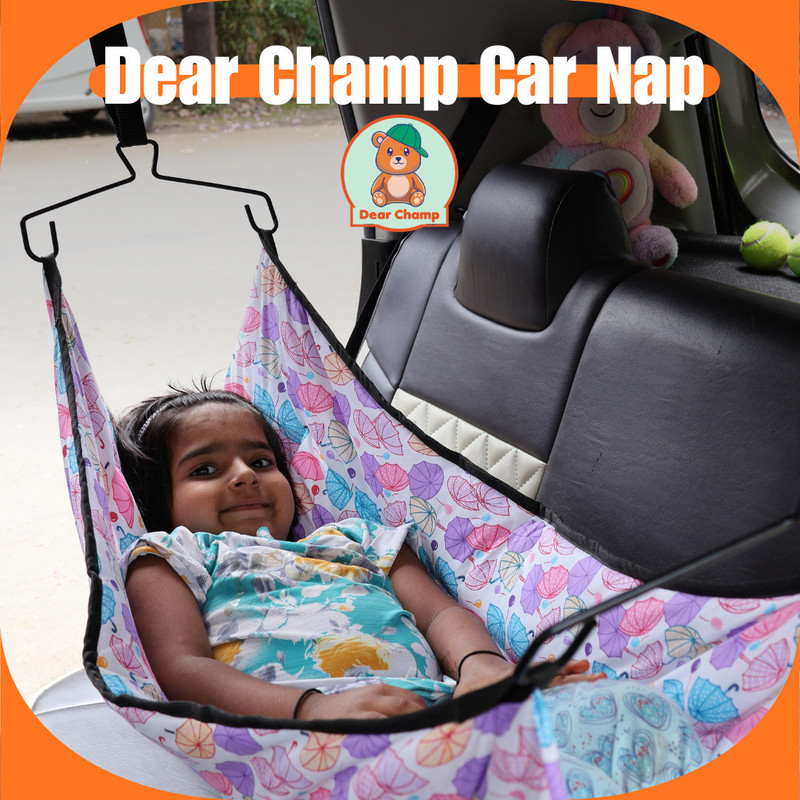 DearChamp Car Hangers Hammock for 0 to 3 year Baby Portable with Adjustable Belt, Cloth(Multicolor)