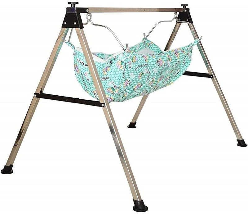 A to Z Hub stainless steel folding baby cradle/ghodiyu/baby jhula/baby parna(Black)