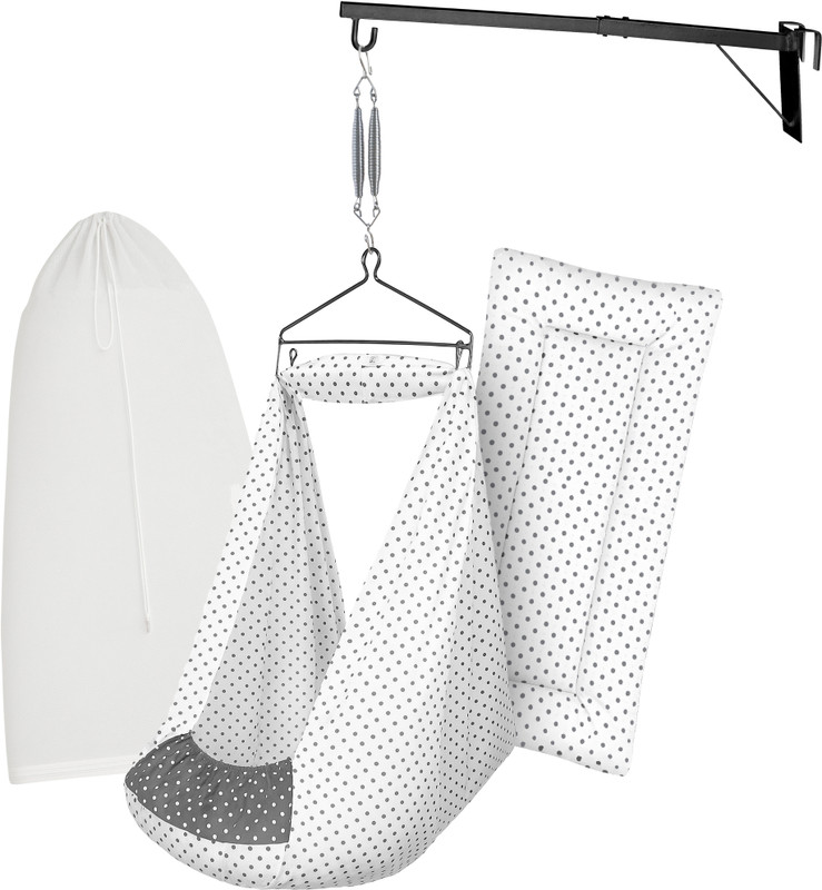 beetot Cradle Set for Baby Swing / jhula Bed Hanger 0-2 Years | Light Melanchi-FS(Grey)