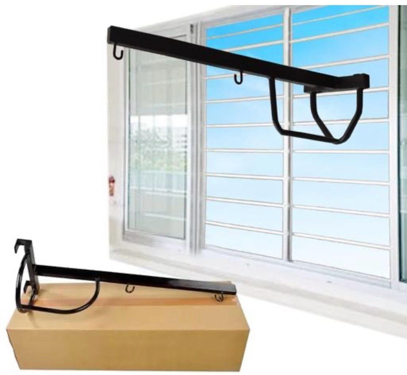 CRAFTYDECOR Window Cradle Premium Strong Metal and 100 % Baby Safety Stand Alone(Black)