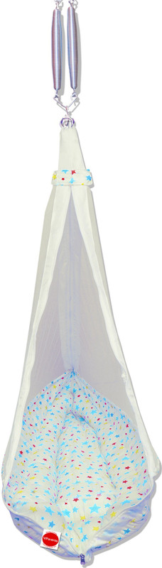 VParents Joy baby cradle with Attached bed and Mosquito net(Blue)