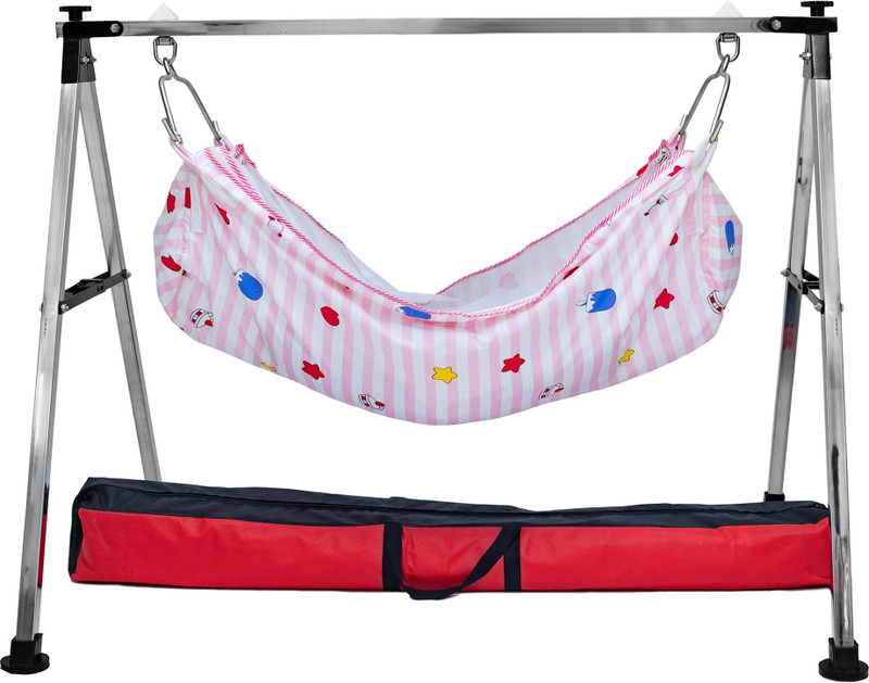 Vhvl Enterprise Folding Swing Baby Cradle /Ghodiyu/Palna/zula+Hammock+Mosquito Net(3392)(Black)