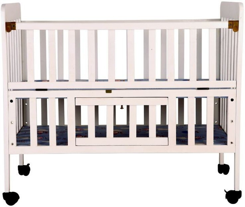 arcedokids Florence Wooden Baby Cot ( white)(White)