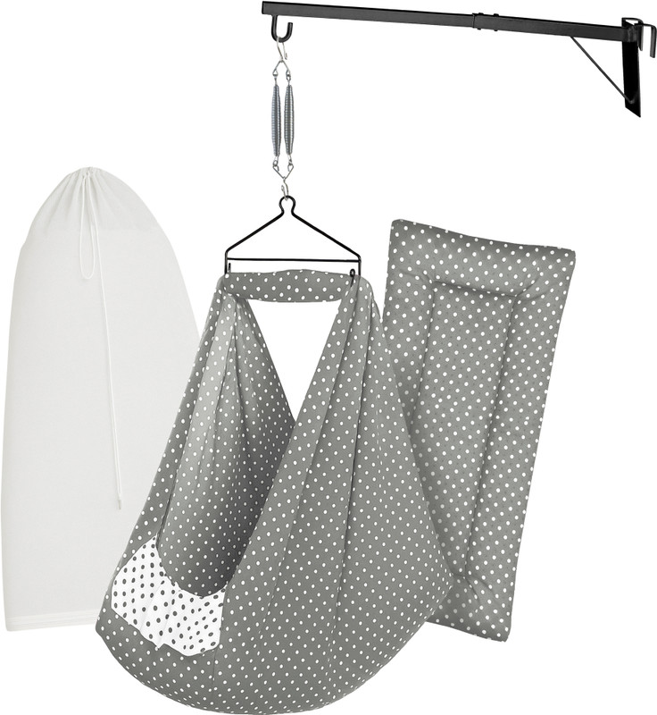 beetot Baby Swing Cradle Set | Cotton Cloth, Bed, Net, Spring, Window Hanger | Melanchi(Grey)