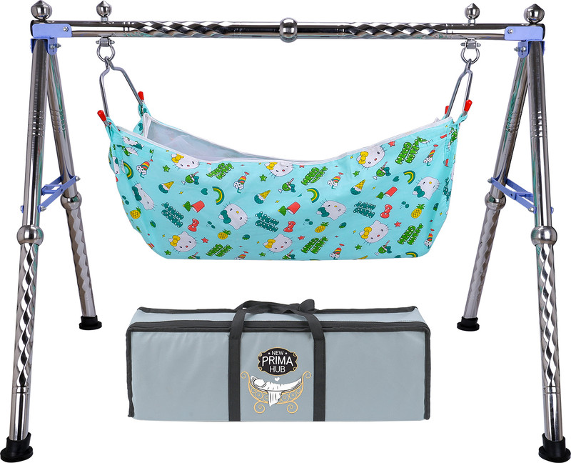 NEW PRIMA HUB Baby Swing Cradle Jhula for Baby Boy and Girl/Foldable & Portable Palna for Baby(Blue)