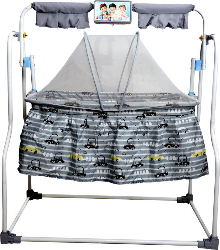 SWINGISH Musical Baby Crib multipurpose musical swing, baby crib, baby cradle(Grey)