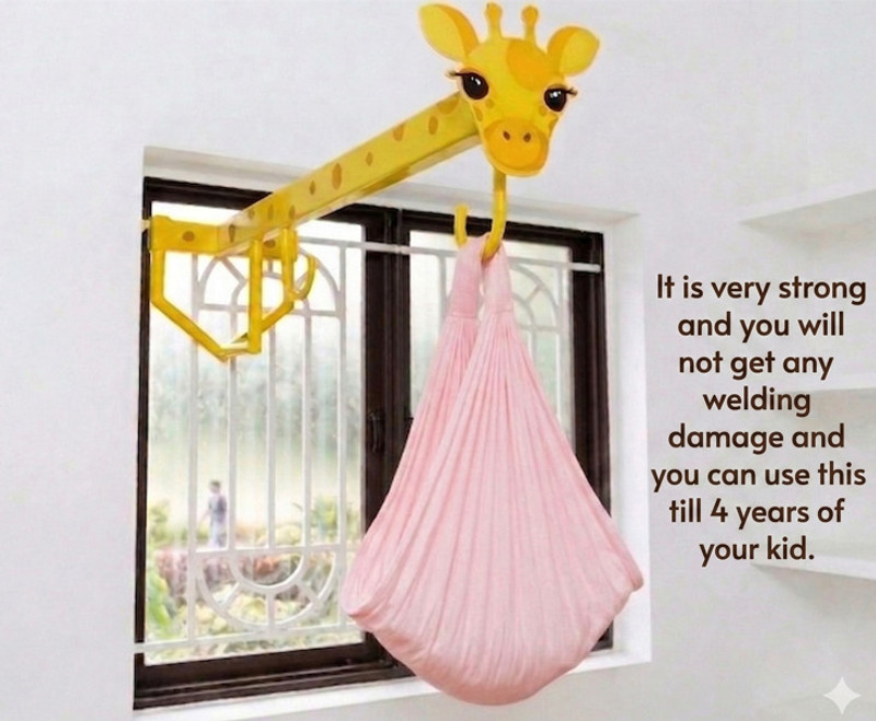 shelo Shelo's yellow color window cradle hanger -Giraffe shape(Yellow)
