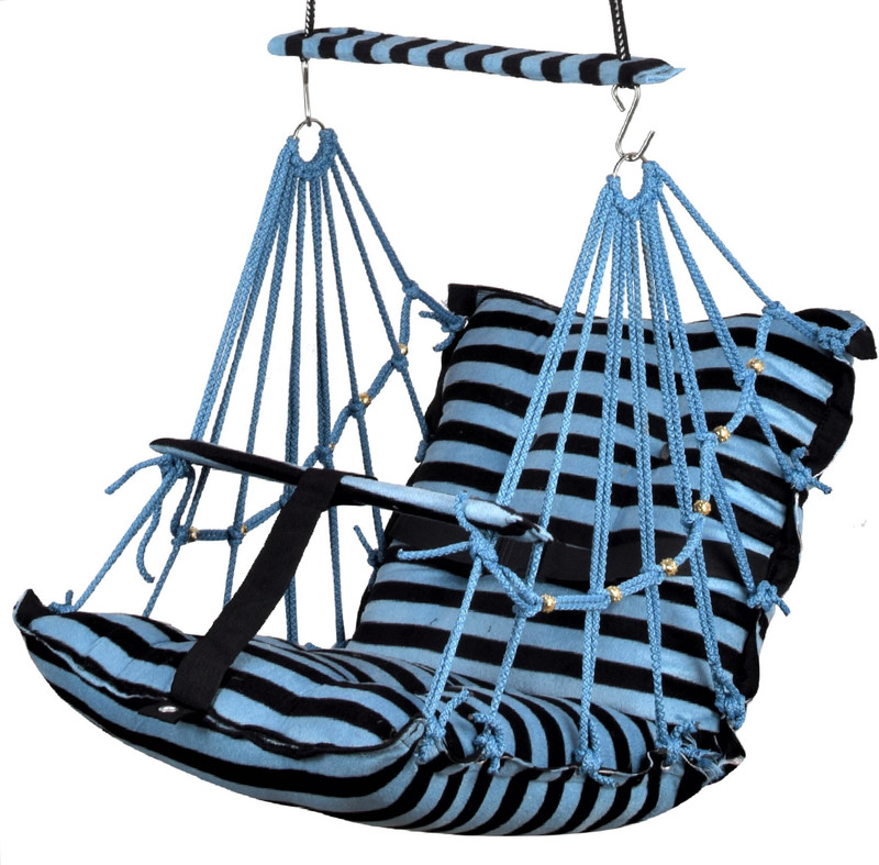 JD ENTERPEISE New Cotton Baby Swing Chair For Kids Baby's Children Folding 1 To 6 Years(Blue, Black)