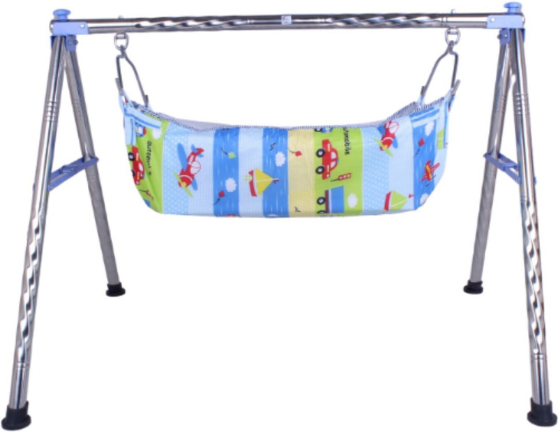 vyana sales skyblue foldable round stainless steel cradle with Free KHOYU(Blue)