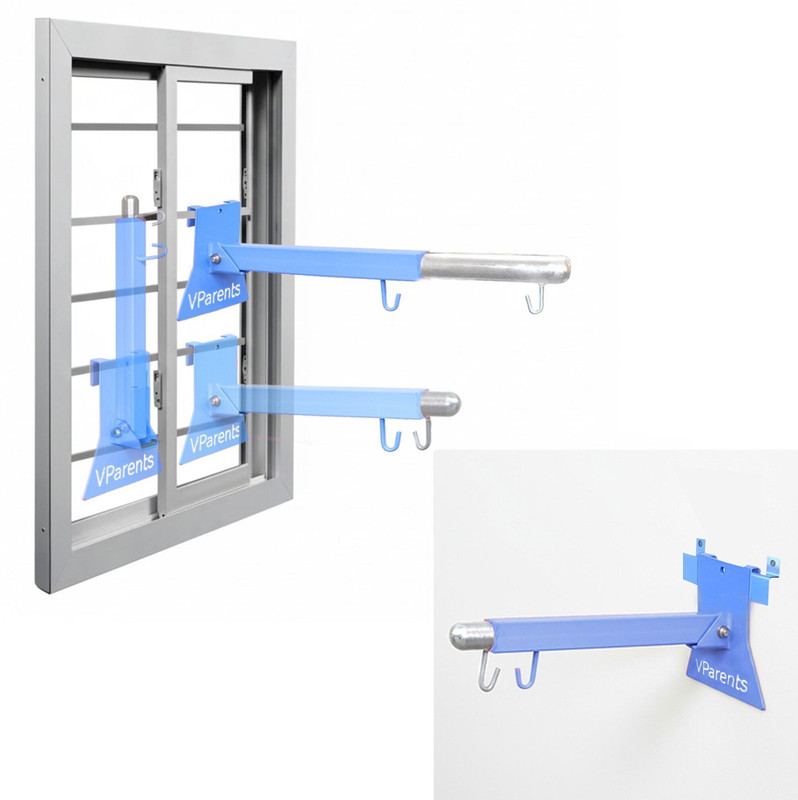 VParents Window Baby Cradle cot Metal Hanger adjustable and folable with wall mounting(Blue)