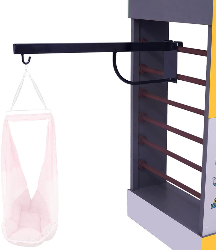 Q8 Twinkle Indoor Baby Cradle Hanger|Black Iron Round Molded Design Window Hanging Jhula(Black)