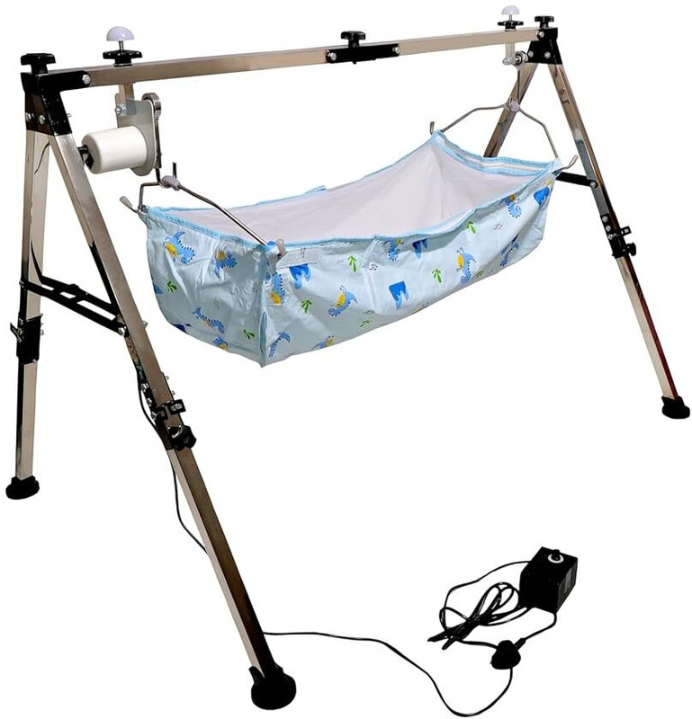 GREEN TOUCH "Electric Baby Hammock Cradle with Motorized Swing and Dinosaur Design Fabric"(Multicolor)