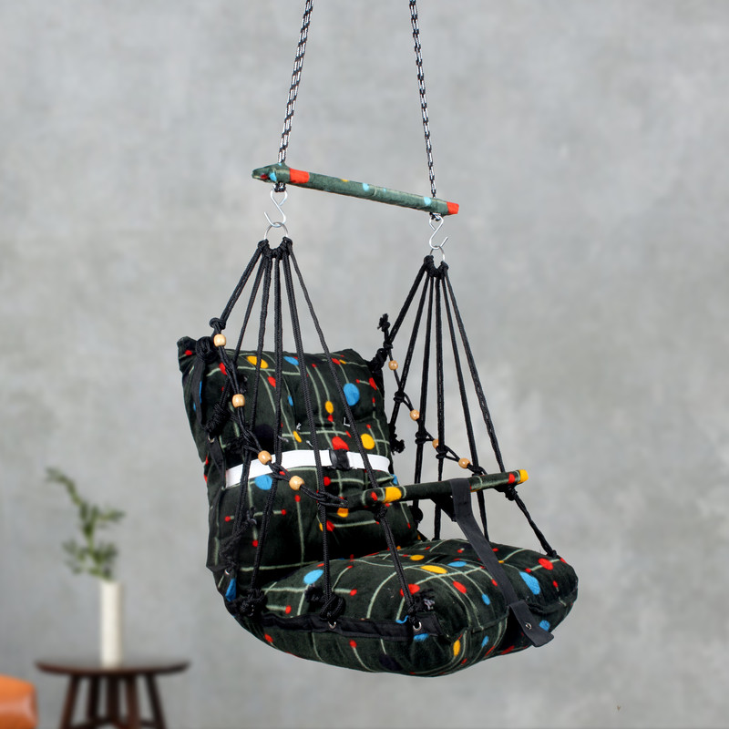 Yaksok ZONES Baby Swing For Kids Folding & Washable 1-5 Years With Safety Belt(Black)