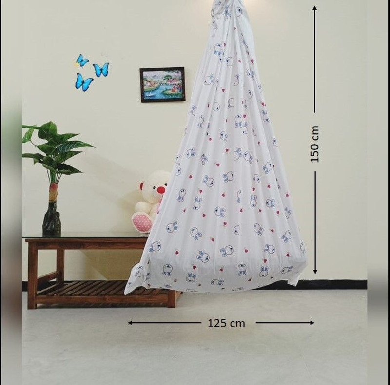 ikaa IKKA RABBIT PRINT BABY CRADLE(THOTIL) PURE COTTON 50 INC X 60 INCH(Multicolor)