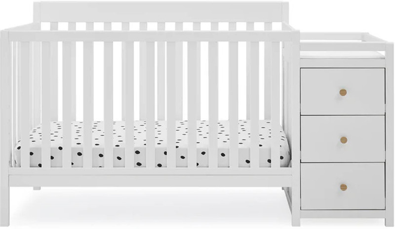Delta Children #1 USA Flynn 5-in-1 Convertible Baby Crib with Changer, Greenguard Gold(White)