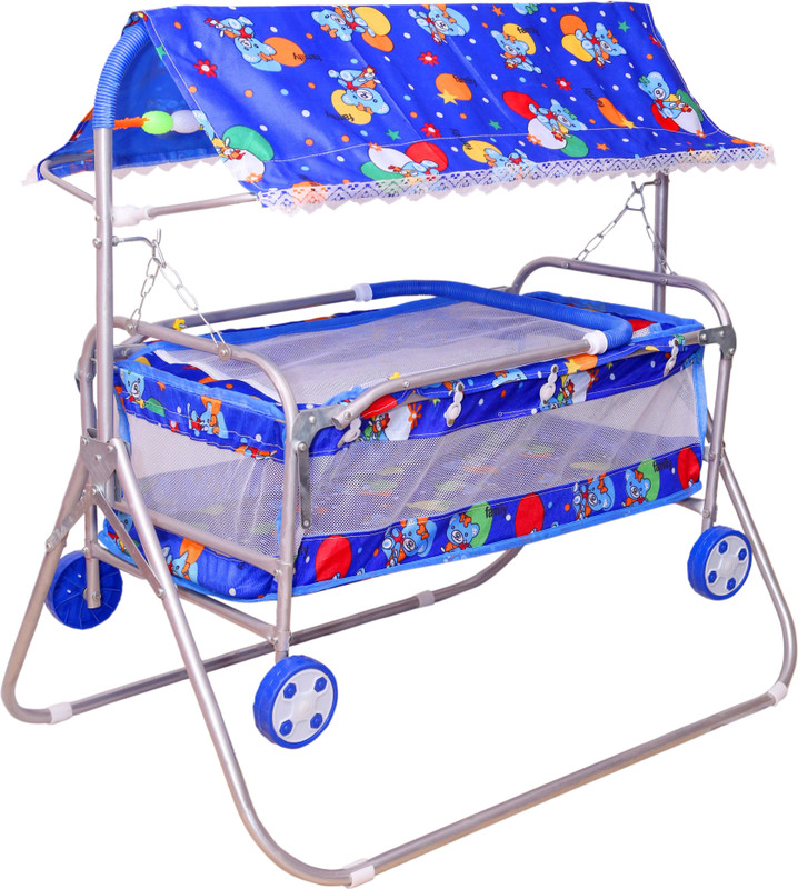 S.S Steelo Art -Baby Cradle Stroller Blue Bassinet For Baby Boys & Girls (Blue)(Blue)