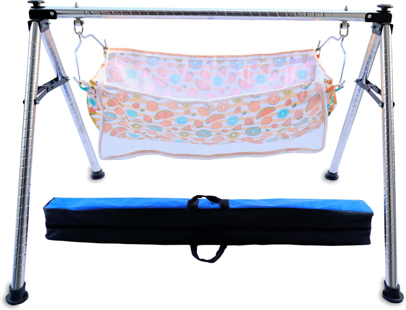 vyana sales Vyana Stainless Steel Square Cradle Round /Baby Jhula/Baby Cradle/Ghodiyu/Parna(Black)