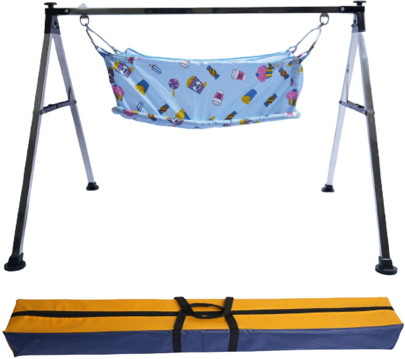 Baby Corp Cradle, Swing, Ghodiyu, Palna, Jhula for New Born Baby Boy and Girl(Black, Silver)