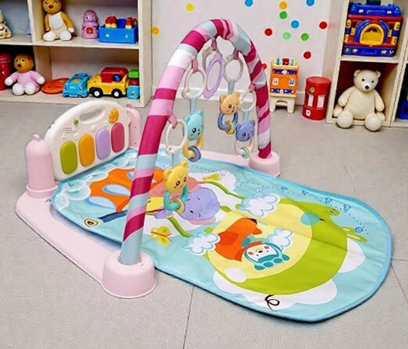 gumiyt 5 in 1 Infant Learning Play Mat with Musical Keyboard Gym Frame(Multicolor)