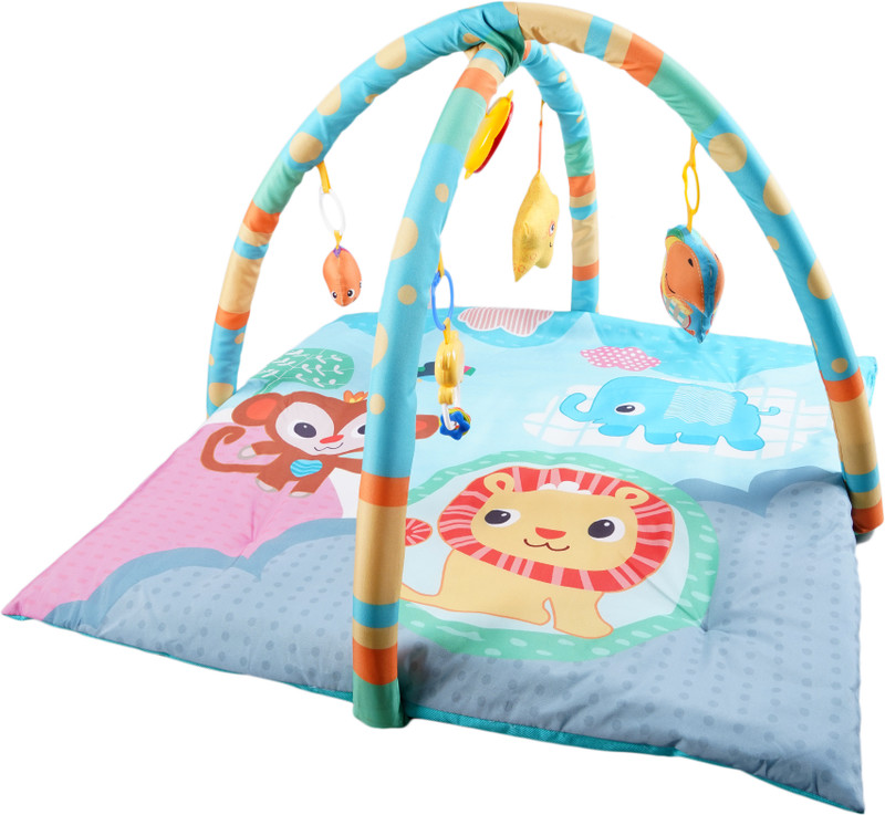 HIM TAX Baby Playgym for Babies | Activity Play Gym Mat with 5 Hanging Toys(Multicolor)