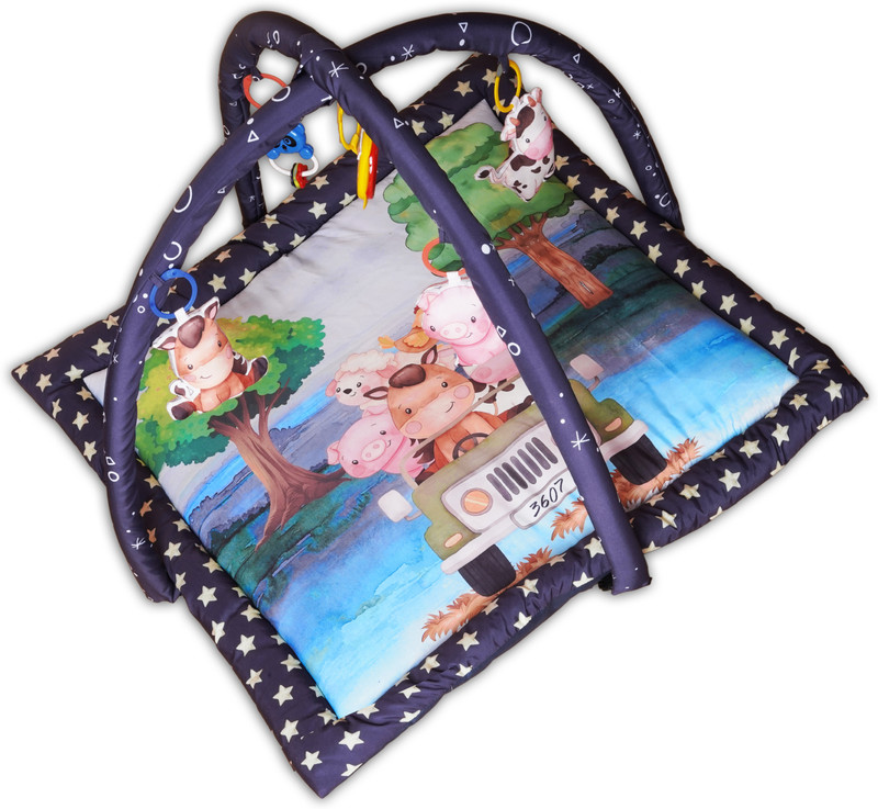J K INTERNATIONAL Baby Play Gym Kick and Play Piano Mat Newborn Toy for Boy and Girl 0-18 Month Lights and Music Activity Toys(Multicolor)
