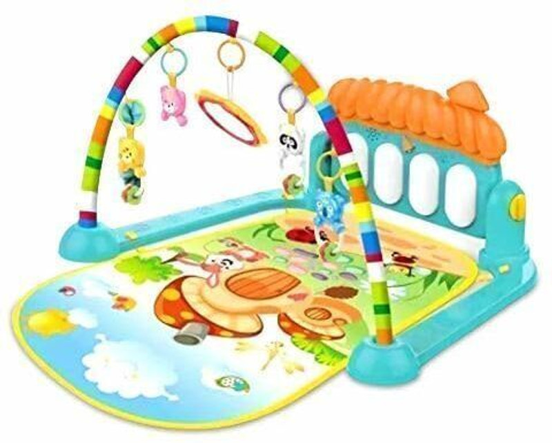 Be bright Baby Activity Gym Play Mat with Hanging Toys & Foot Piano | Musical Kick(Blue)