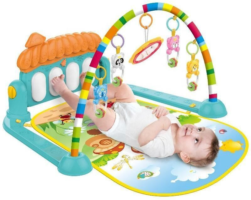 FIVE NINE TOYS Rainbow Baby Activity Play Gym Mat with Hanging Toys & Kick Piano Board(Multicolor)