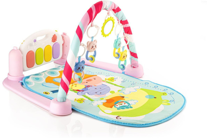 P PAYTAG 5 in 1 indian musical keyboard mat baby gym piano gym mat & fitness rack Rocker and Bouncer(Pink)