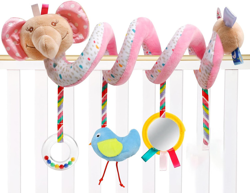 PLAY HARD Newborn Car Seat Spiral Plush Toy for Stroller Crib Boys Girls Multicolor(Multicolor)
