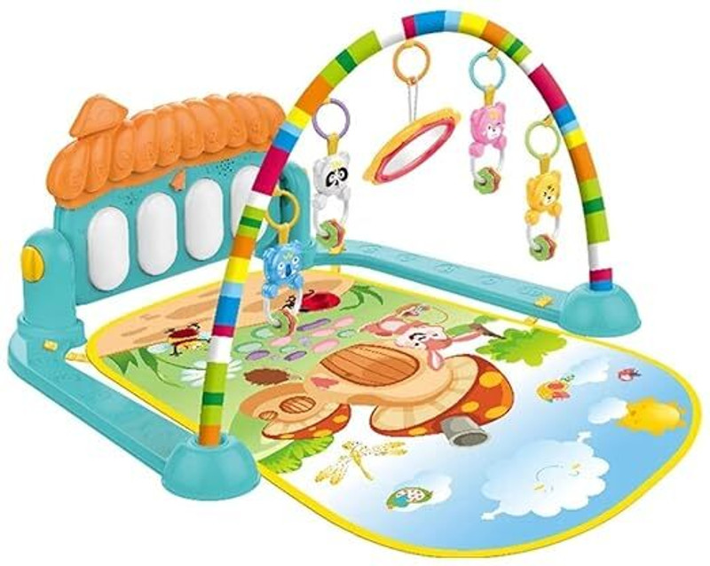 Sahaj Enterprise Soft Baby Gym Mat with Interactive Play Features(Multicolor)