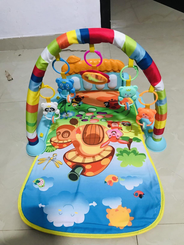 Nafhotoz Multi-Color Baby Piano Mat with Interactive Hanging Toys & Music(Multicolor)